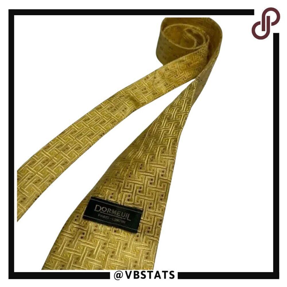 Dormeuil Yellow and Gold‎ Patterned Silk Power Tie